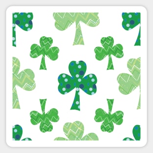 Bright pattern filled Shamrocks, Saint Patricks Day Sticker